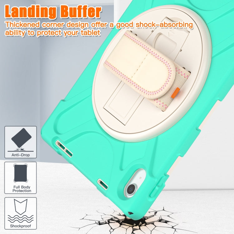 For iPad 2025 / 2022 Rotatable Kickstand Grip Heavy Duty Hard Rugged Tablet Case(Mint Green) by bashfashion