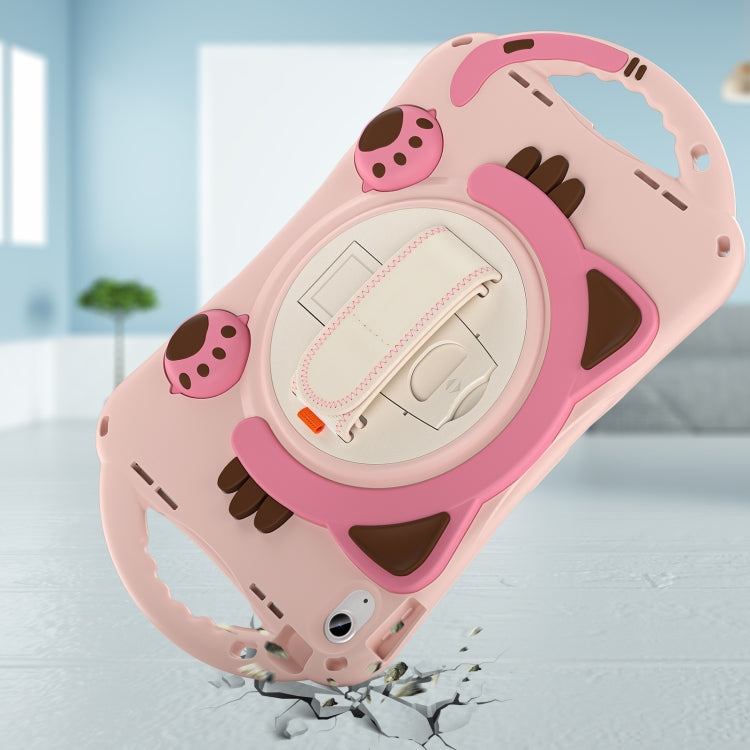 For iPad 2025 / 2022 Cute Cat King Kids Shockproof Silicone Tablet Case(Pink) by bashfashion