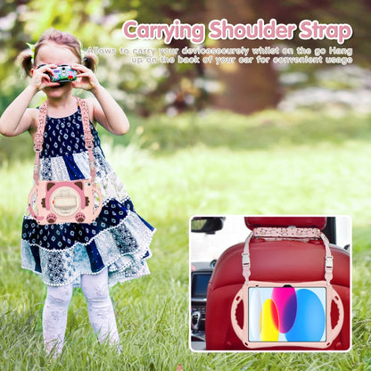 For iPad 2025 / 2022 Cute Cat King Kids Shockproof Silicone Tablet Case(Pink) by bashfashion