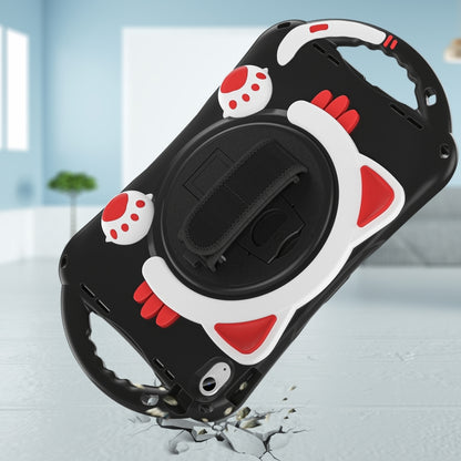 For iPad 2025 / 2022 Cute Cat King Kids Shockproof Silicone Tablet Case(Black Red) by bashfashion