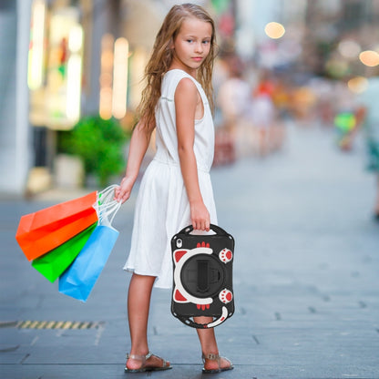 For iPad 2025 / 2022 Cute Cat King Kids Shockproof Silicone Tablet Case(Black Red) by bashfashion