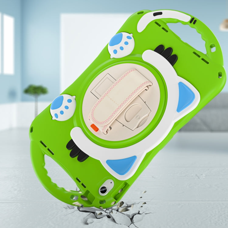 For iPad 2025 / 2022 Cute Cat King Kids Shockproof Silicone Tablet Case(Green) by bashfashion