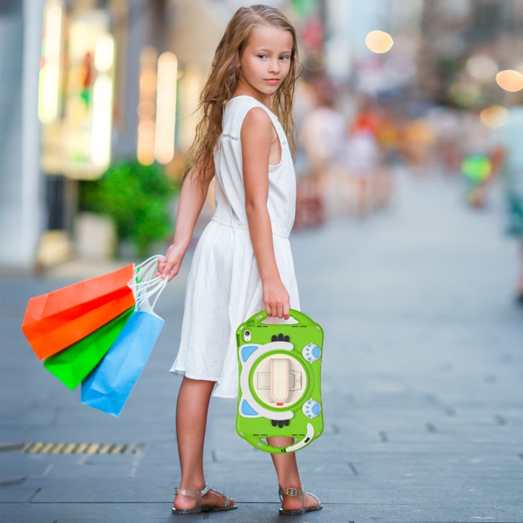 For iPad 2025 / 2022 Cute Cat King Kids Shockproof Silicone Tablet Case(Green) by bashfashion