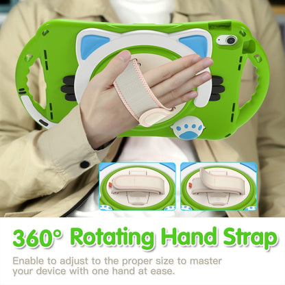 For iPad 2025 / 2022 Cute Cat King Kids Shockproof Silicone Tablet Case(Green) by bashfashion