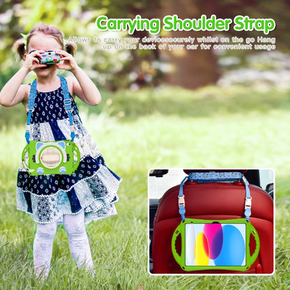 For iPad 2025 / 2022 Cute Cat King Kids Shockproof Silicone Tablet Case(Green) by bashfashion