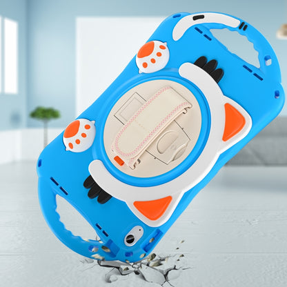 For iPad 2025 / 2022 Cute Cat King Kids Shockproof Silicone Tablet Case(Light Blue) by bashfashion