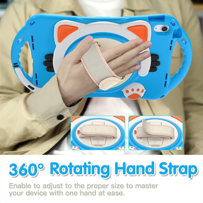 For iPad 2025 / 2022 Cute Cat King Kids Shockproof Silicone Tablet Case(Light Blue) by bashfashion