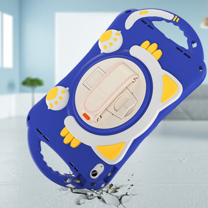 For iPad 2025 / 2022 Cute Cat King Kids Shockproof Silicone Tablet Case(Dark Blue) by bashfashion