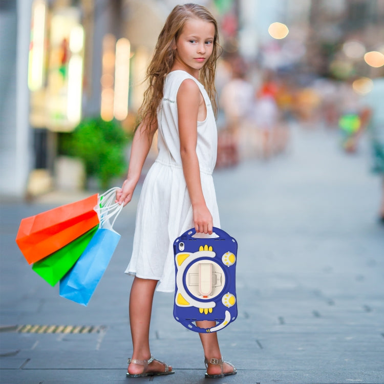 For iPad 2025 / 2022 Cute Cat King Kids Shockproof Silicone Tablet Case(Dark Blue) by bashfashion