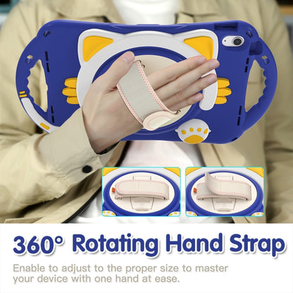 For iPad 2025 / 2022 Cute Cat King Kids Shockproof Silicone Tablet Case(Dark Blue) by bashfashion