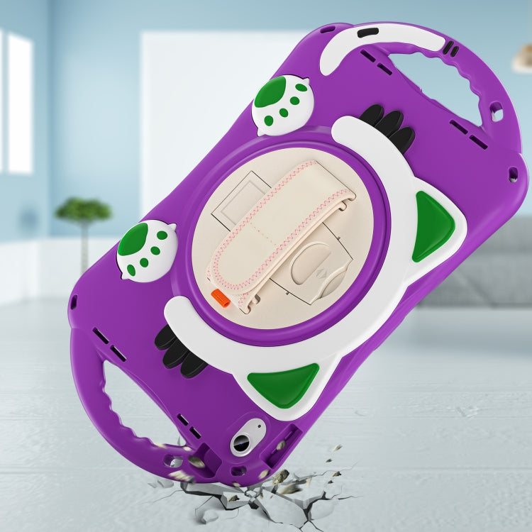 For iPad 2025 / 2022 Cute Cat King Kids Shockproof Silicone Tablet Case(Purple) by bashfashion