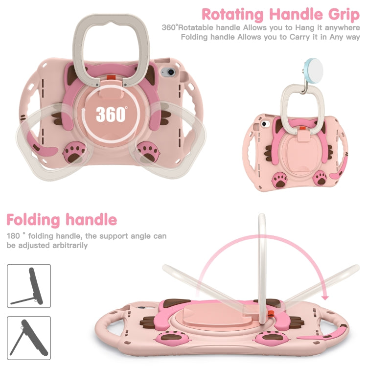 For iPad 2025 / 2022 Cute Cat King Kids Shockproof Silicone Tablet Case(Pink) by bashfashion