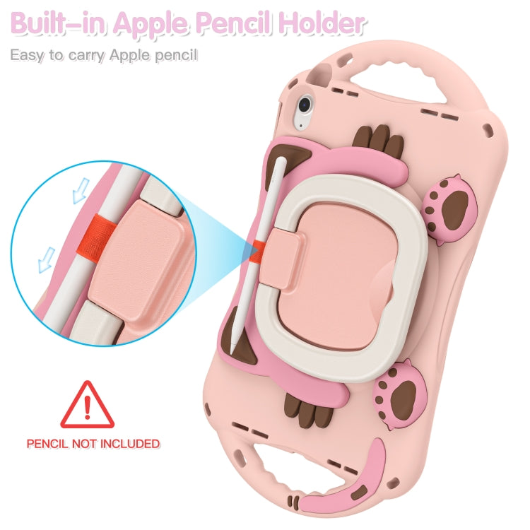 For iPad 2025 / 2022 Cute Cat King Kids Shockproof Silicone Tablet Case(Pink) by bashfashion
