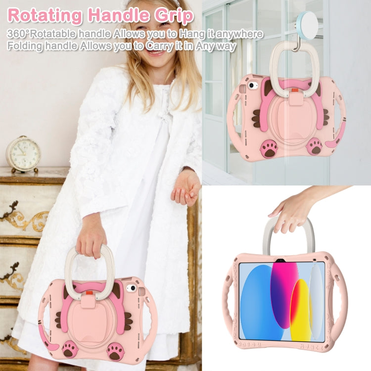 For iPad 2025 / 2022 Cute Cat King Kids Shockproof Silicone Tablet Case(Pink) by bashfashion