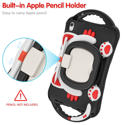 For iPad 2025 / 2022 Cute Cat King Kids Shockproof Silicone Tablet Case(Black Red) by bashfashion