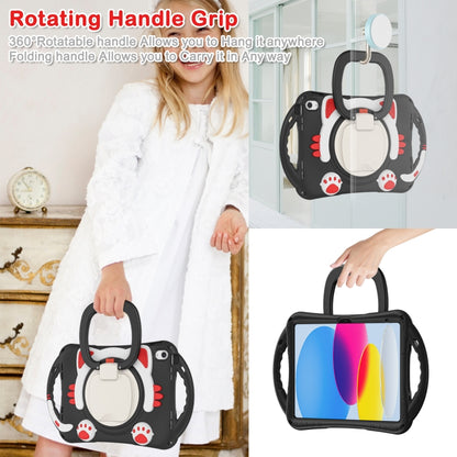 For iPad 2025 / 2022 Cute Cat King Kids Shockproof Silicone Tablet Case(Black Red) by bashfashion