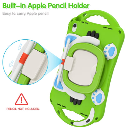 For iPad 2025 / 2022 Cute Cat King Kids Shockproof Silicone Tablet Case(Green) by bashfashion