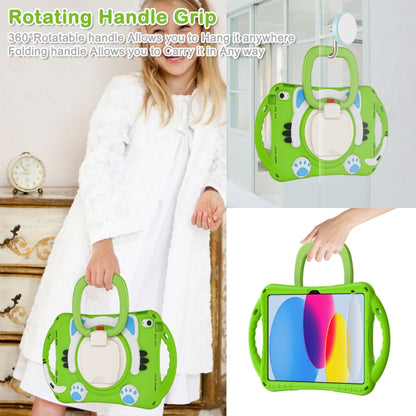 For iPad 2025 / 2022 Cute Cat King Kids Shockproof Silicone Tablet Case(Green) by bashfashion