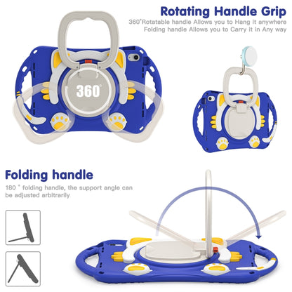 For iPad 2025 / 2022 Cute Cat King Kids Shockproof Silicone Tablet Case(Dark Blue) by bashfashion