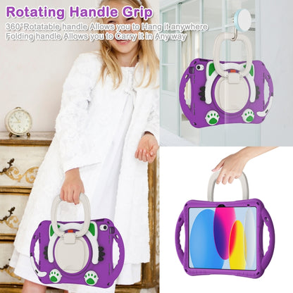 For iPad 2025 / 2022 Cute Cat King Kids Shockproof Silicone Tablet Case(Purple) by bashfashion