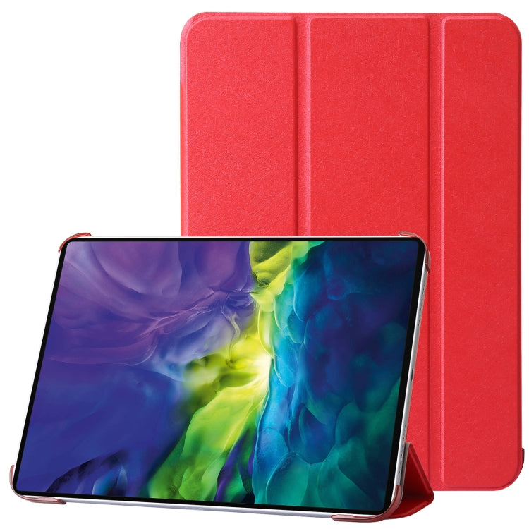 For iPad 2025 / 2022 Silk Texture Three-fold Horizontal Flip Leather Tablet Case(Red) by bashfashion