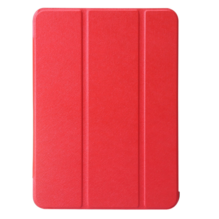 For iPad 2025 / 2022 Silk Texture Three-fold Horizontal Flip Leather Tablet Case(Red) by bashfashion