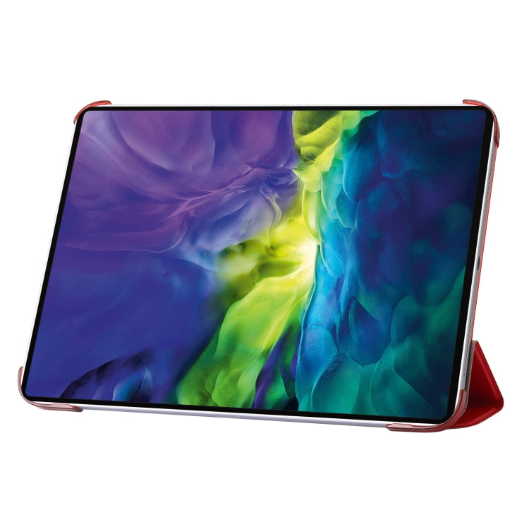 For iPad 2025 / 2022 Silk Texture Three-fold Horizontal Flip Leather Tablet Case(Red) by bashfashion