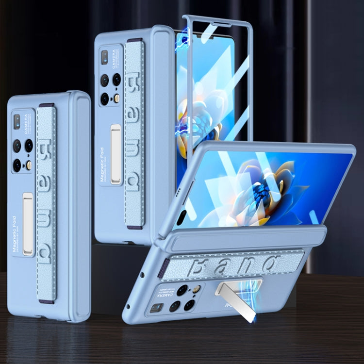 For Huawei Mate X2 GKK Magnetic Hinge Integrated Phone Case with Wrist Strap(Blue) by GKK