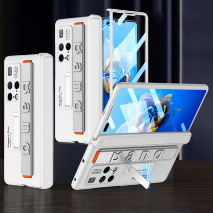 For Huawei Mate X2 GKK Magnetic Hinge Integrated Phone Case with Wrist Strap(White) by GKK