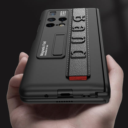 For Huawei Mate X2 GKK Magnetic Hinge Integrated Phone Case with Wrist Strap(White) by GKK