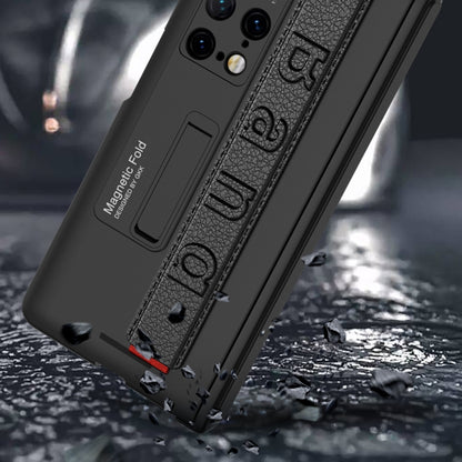 For Huawei Mate X2 GKK Magnetic Hinge Integrated Phone Case with Wrist Strap(Black) by GKK