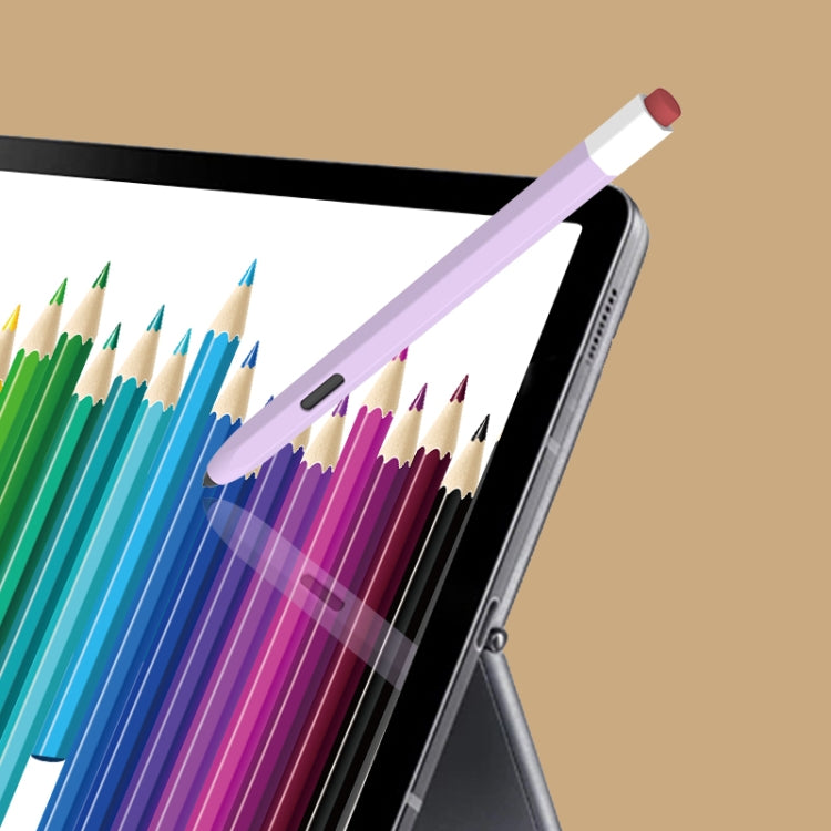 For Samsung Galaxy Tab S6 Lite P610/P615 LOVE MEI Soft Silicone Stylus Pen Protective Case(Purple) by LOVE MEI