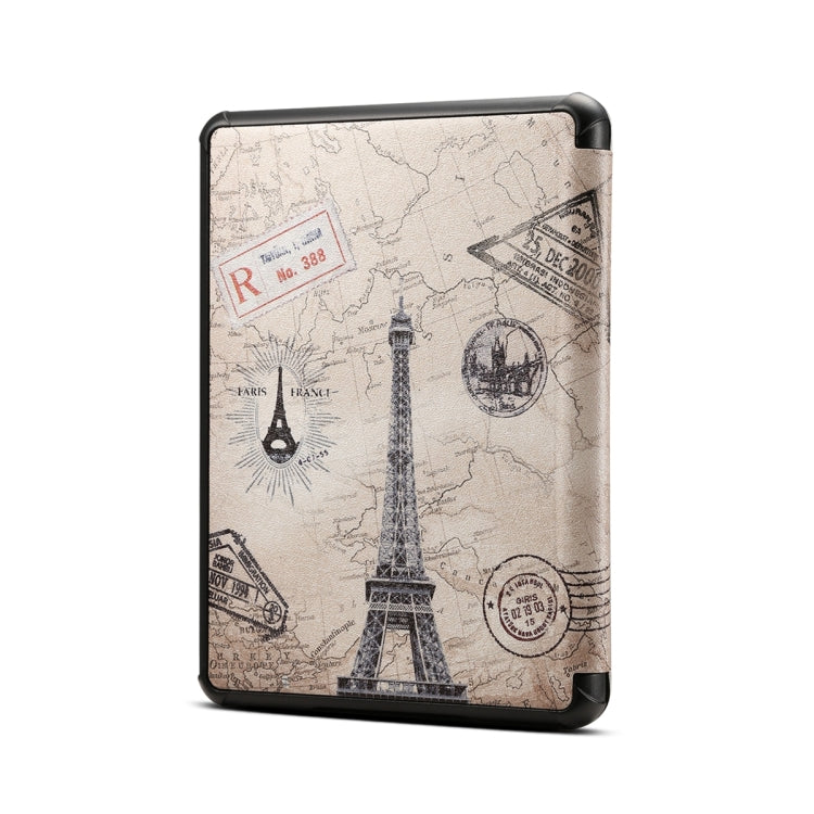 For Amazon Kindle 11th Gen 2022 6 inch Painted Voltage Leather Tablet Case(Eiffel Tower) by bashfashion