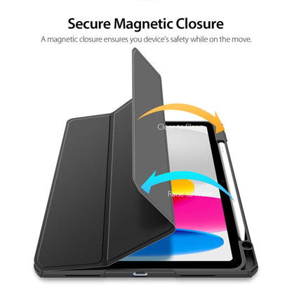 For iPad 2025 / 2022 DUX DUCIS TOBY Series Antiskid Leather Smart Tablet Case(Black) by DUX DUCIS