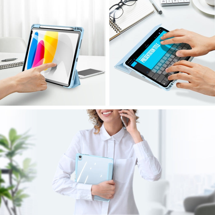 For iPad 2025 / 2022 DUX DUCIS TOBY Series Antiskid Leather Smart Tablet Case(Blue) by DUX DUCIS