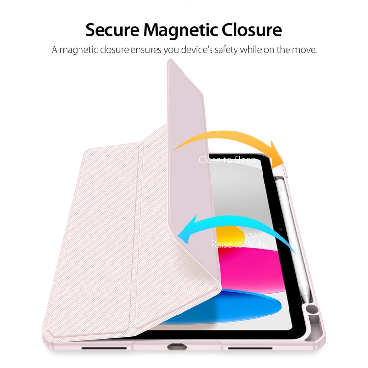 For iPad 2025 / 2022 DUX DUCIS TOBY Series Antiskid Leather Smart Tablet Case(Pink) by DUX DUCIS