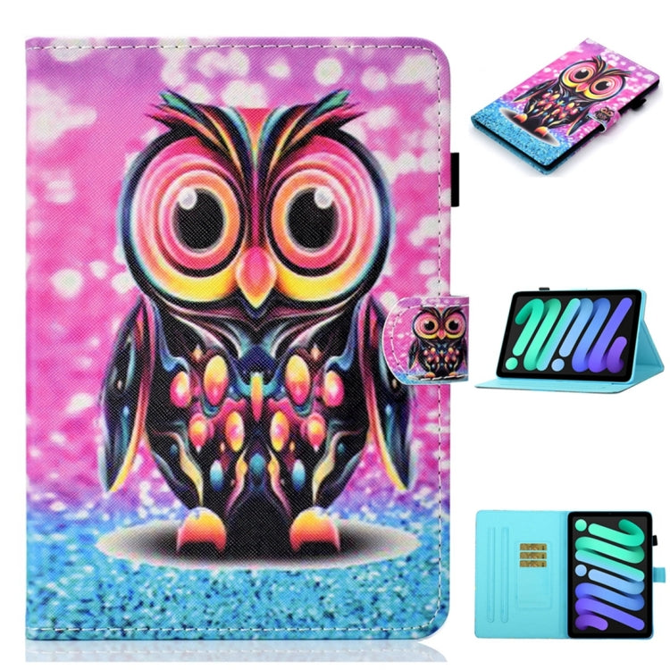 For iPad 2025 / 2022 Coloured Drawing Stitching Smart Leather Tablet Case(Owl) by bashfashion