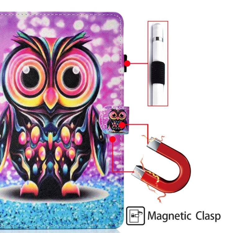 For iPad 2025 / 2022 Coloured Drawing Stitching Smart Leather Tablet Case(Owl) by bashfashion