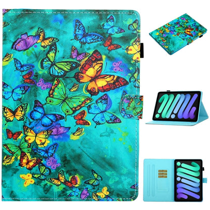 For iPad 2025 / 2022 Coloured Drawing Stitching Smart Leather Tablet Case(Green Butterfly) by bashfashion