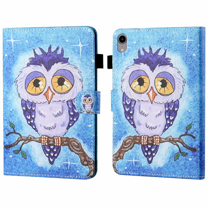 For iPad 2025 / 2022 Coloured Drawing Stitching Smart Leather Tablet Case(Blue Owl) by bashfashion
