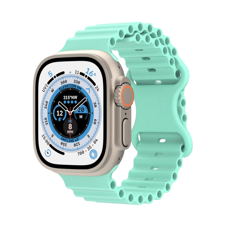Ocean Style Silicone Watch Band For Apple Watch Ultra 49mm&Watch Ultra 2 49mm / Series 9&8&7 45mm / SE 3&SE 2&6&SE&5&4 44mm / 3&2&1 42mm(Green) by bashfashion