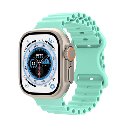 Ocean Style Silicone Watch Band For Apple Watch Ultra 49mm&Watch Ultra 2 49mm / Series 9&8&7 45mm / SE 3&SE 2&6&SE&5&4 44mm / 3&2&1 42mm(Green) by bashfashion