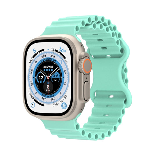 Ocean Style Silicone Watch Band For Apple Watch Ultra 49mm&Watch Ultra 2 49mm / Series 9&8&7 45mm / SE 3&SE 2&6&SE&5&4 44mm / 3&2&1 42mm(Green) by bashfashion