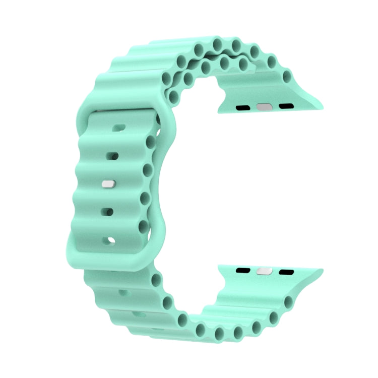 Ocean Style Silicone Watch Band For Apple Watch Ultra 49mm&Watch Ultra 2 49mm / Series 9&8&7 45mm / SE 3&SE 2&6&SE&5&4 44mm / 3&2&1 42mm(Green) by bashfashion