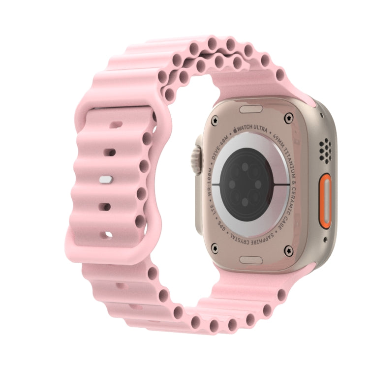 Ocean Style Silicone Watch Band For Apple Watch Ultra 49mm&Watch Ultra 2 49mm / Series 9&8&7 45mm / SE 3&SE 2&6&SE&5&4 44mm / 3&2&1 42mm(Pink) by bashfashion