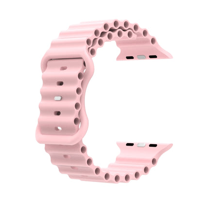 Ocean Style Silicone Watch Band For Apple Watch Ultra 49mm&Watch Ultra 2 49mm / Series 9&8&7 45mm / SE 3&SE 2&6&SE&5&4 44mm / 3&2&1 42mm(Pink) by bashfashion