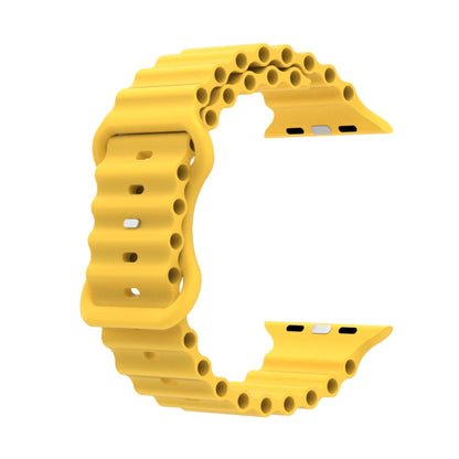 Ocean Style Silicone Watch Band For Apple Watch Ultra 49mm&Watch Ultra 2 49mm / Series 9&8&7 45mm / SE 3&SE 2&6&SE&5&4 44mm / 3&2&1 42mm(Yellow) by bashfashion