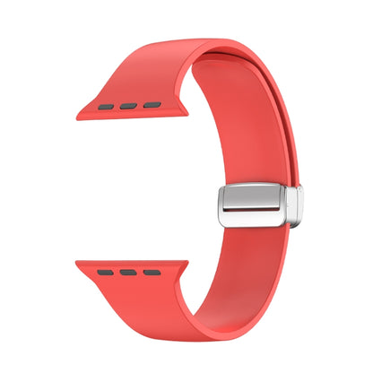 Folding Buckle Silicone Watch Band For Apple Watch Ultra 49mm(Red) by bashfashion