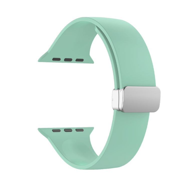 Folding Buckle Silicone Watch Band For Apple Watch Ultra 49mm(Light Green) by bashfashion
