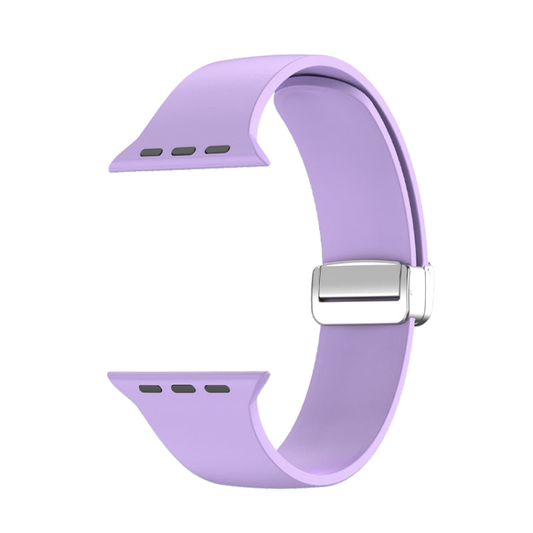 Folding Buckle Silicone Watch Band For Apple Watch Ultra 49mm(Light Purple) by bashfashion